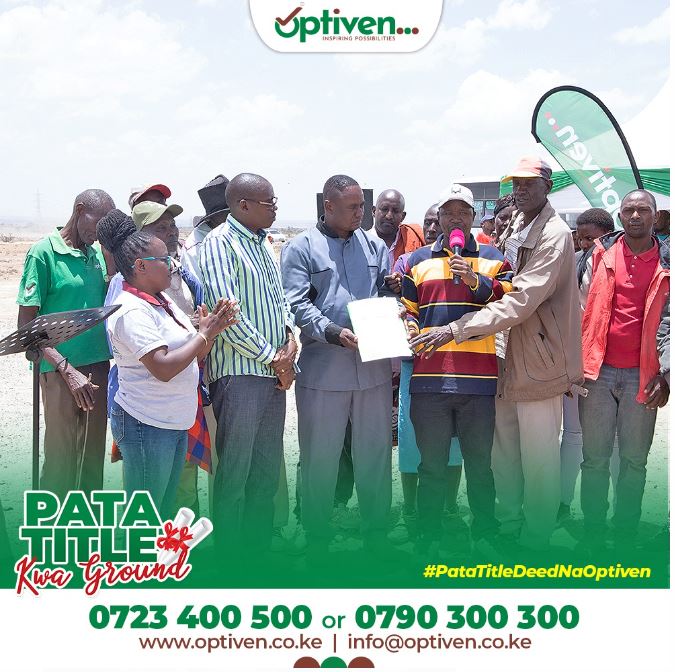 Optiven delivers on promise to issue over 500 title deeds to investors at Great Oasis Garden