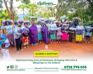 Optiven Foundation, under it's Trustee George Wachiuri on Tuesday demonstrated their commitment to making the world a better place by visiting the elderly in Kirinyaga & Nyeri County.