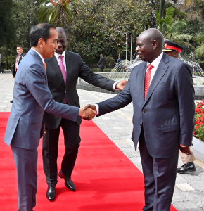 Indonesian President Joko Widodo on Monday kicked off his African tour with Kenya being his first stop.